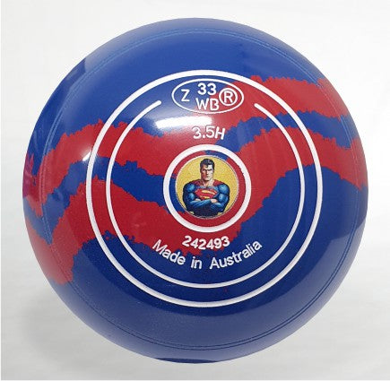 Optima Size 3.5 Grip Plain Swirl Blue-Red Logo Actuality Superman Date stamp 33